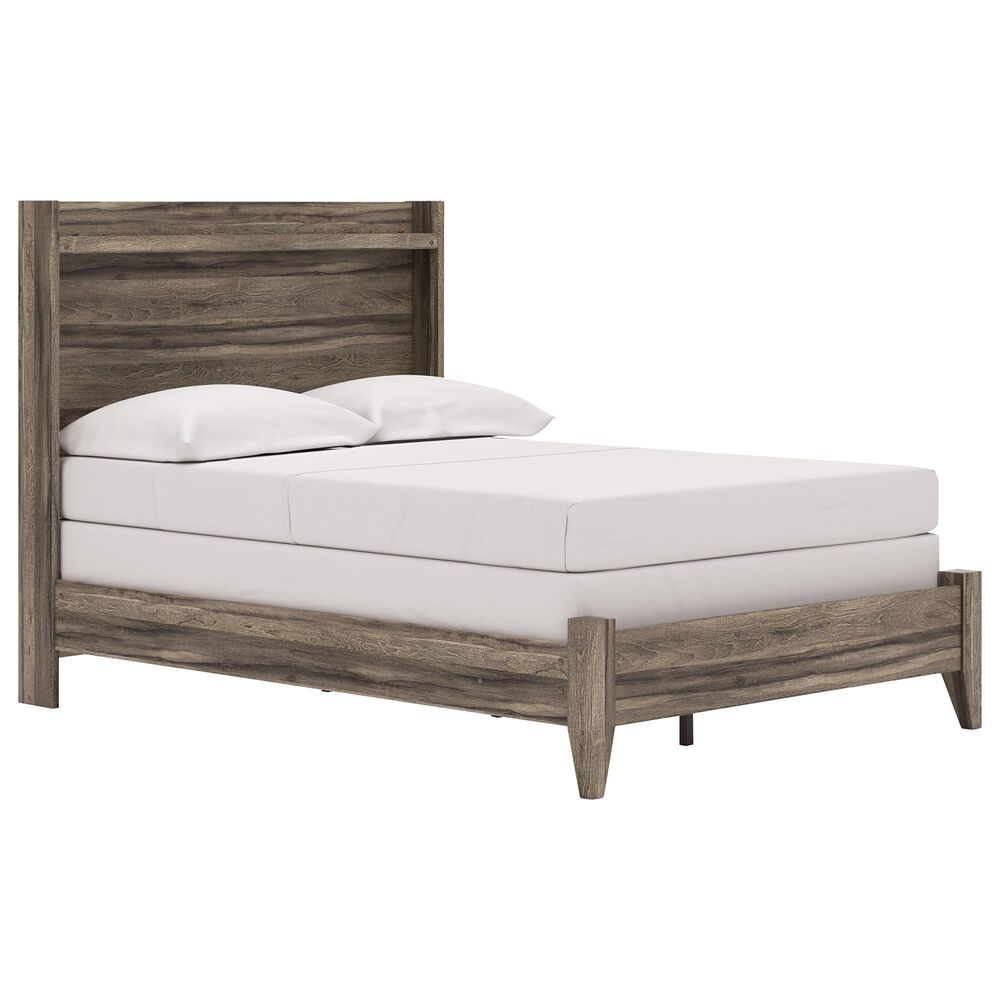 Ashley Elbrim 3-Piece Full Panel Bedroom Set in Weathered Brown, , large