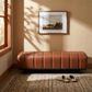 Hearth and Haven Faux Leather Dining Bench with Channel-Tufted Design in Brown, , large
