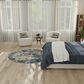Nourison Rustic Textures RUS08 Grey and Blue 5"3" Round Area Rug, , large