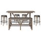 Golden Wave Furniture Benton 6-Piece Rectangular Dining Set in Pecan Brown, , large