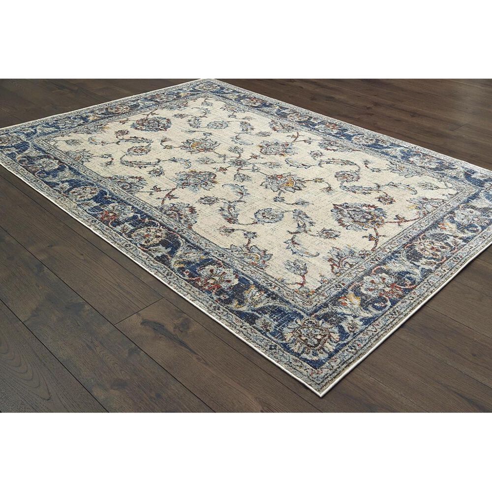 Oriental Weavers Pandora 1802R 6&#39;7&quot; x 9&#39;6&quot; Ivory and Blue Area Rug, , large