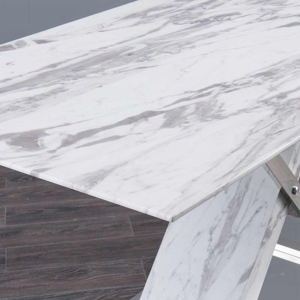 Global Furniture USA Dining Table in Light Grey Silver Marble, , large