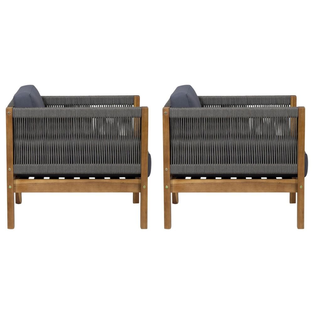 Hearth and Haven Laurel Outdoor Club Chair with Cushion in Dark Gray (Set of 2), , large