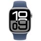 Apple Watch Series 10 GPS + Cellular 46mm Silver Aluminum Case with Denim Sport Band - M/L, , large