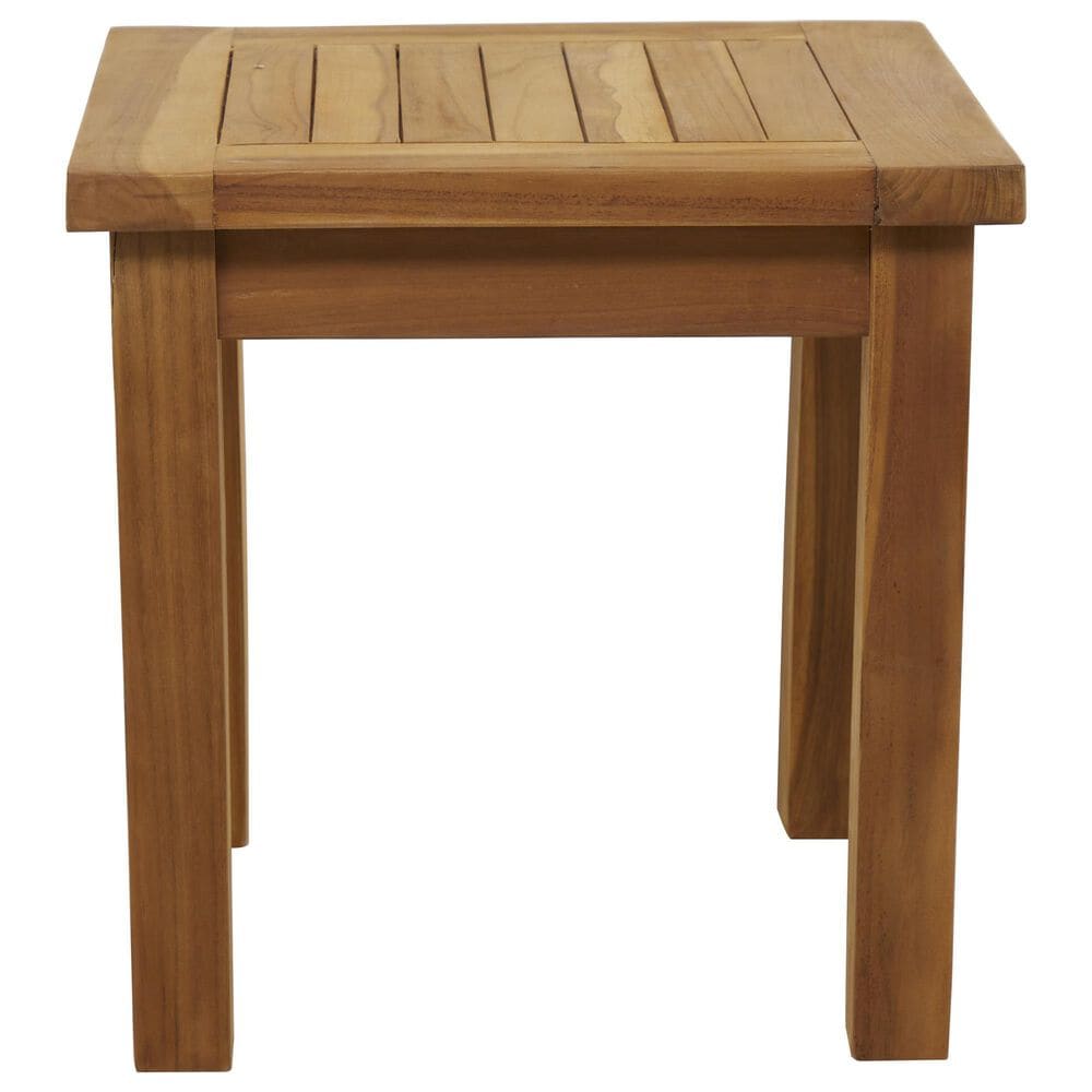 Maple and Jade Outdoor End Table in Oiled Brown, , large