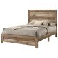 Crown Mark Elmer Queen Bed with Two Nightstands in Rustic Brown, , large