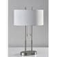 Adesso Duet Table Lamp in Brushed Steel, , large