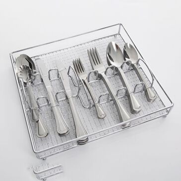 Skandia Tidal Frosted 5-Piece 18/0 Stainless Steel Flatware Set