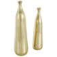 Maple and Jade 2-Piece Decorative Vase Set with Wavy Accents and Textured Ridges in Shiny Gold, , large