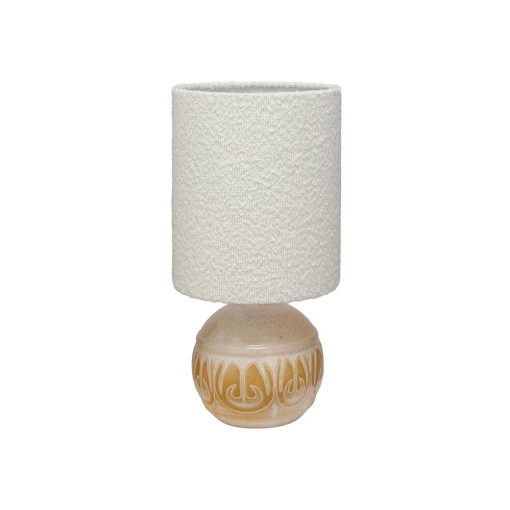 Teak Interiors Embossed Tbl Lamp Boucl Shade, , large