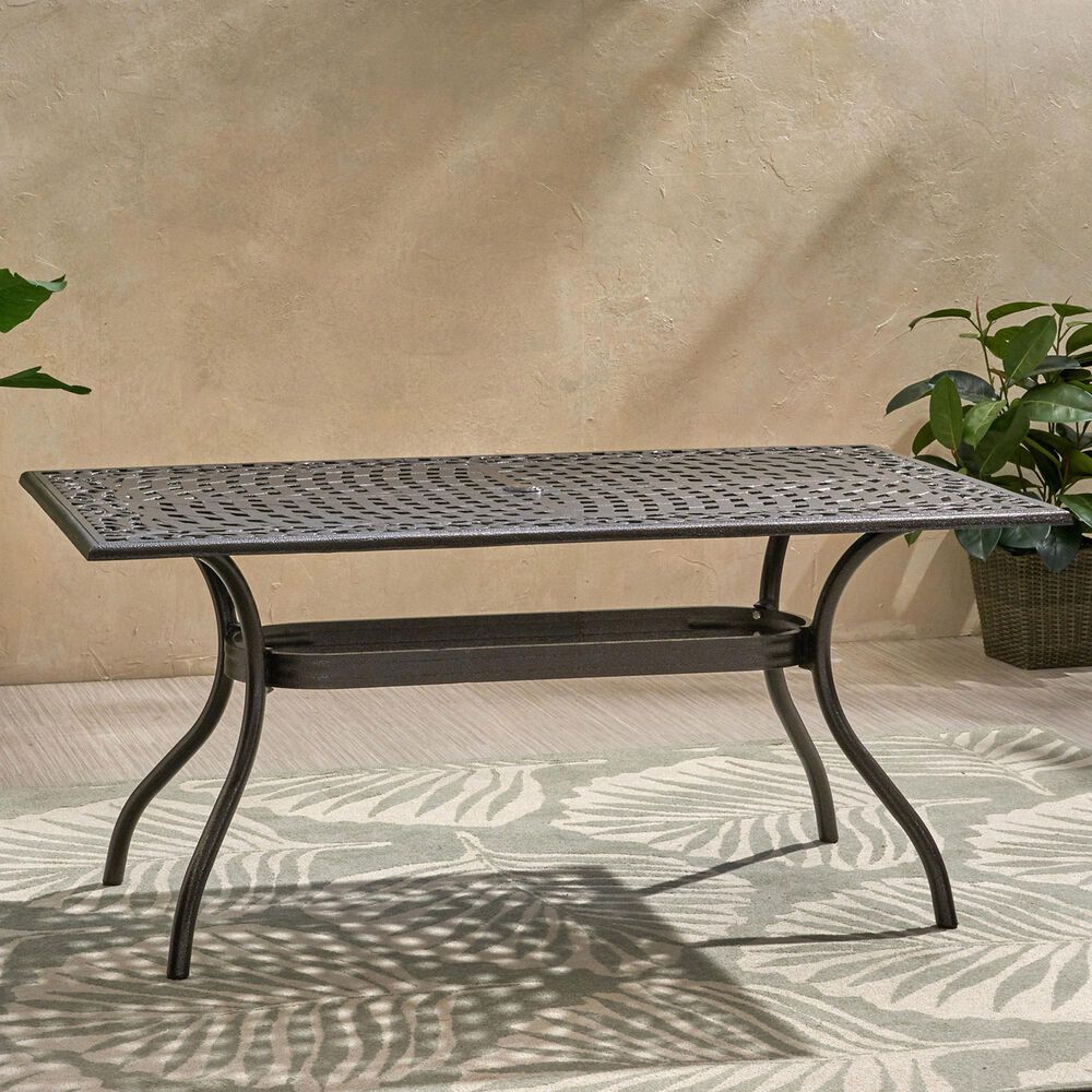 Hearth and Haven Phoenix Outdoor Rectangular Dining Table in Bronze - Table Only, , large