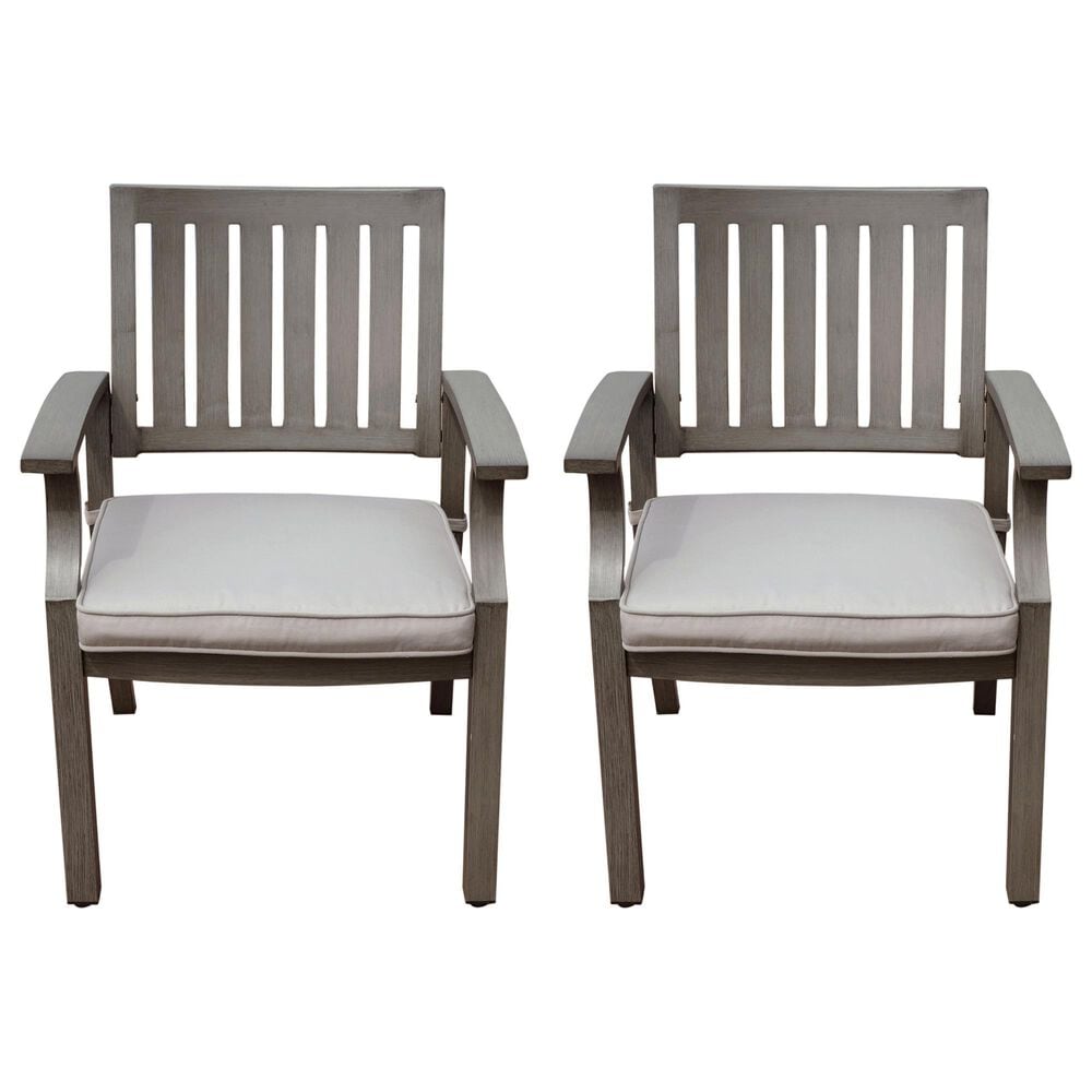 Hearth and Haven Outdoor Aluminum Dining Chair with Cushion in Gray (Set of 2), , large