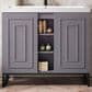 James Martin Vanities Alicante 39.5" Single Bathroom Vanity in Grey Smoke and Matte Black with 5 cm White Glossy Resin Top and Rectangular Sink, , large