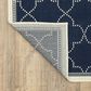 Oriental Weavers Marina Navy and Ivory 3"7" x 5"6" Indoor/Outdoor Area Rug, , large