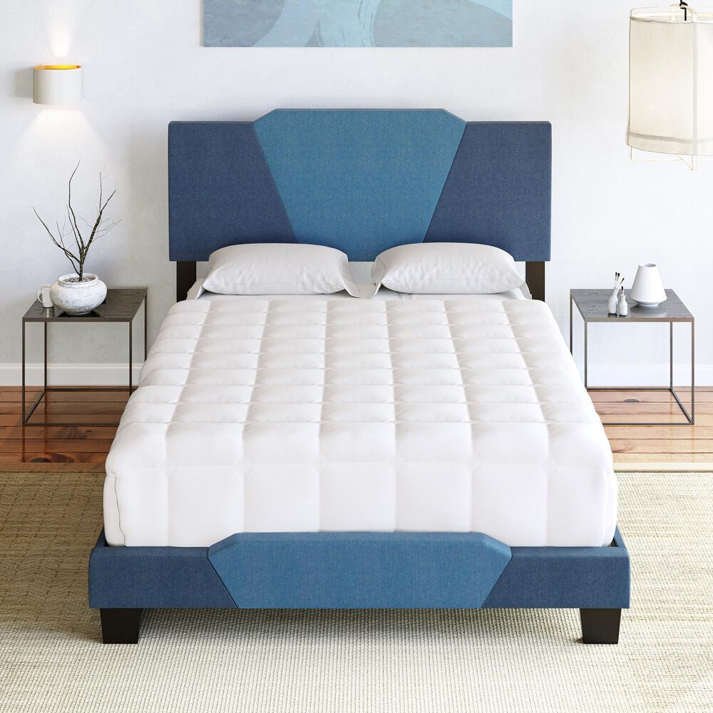 Accent Tuscany Full Upholstered Bed in Ocean Blue and Blue, , large