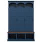 HOMLUX 5-Hook Hall Tree with 3 Hidden Storage in Blue and Walnut, , large