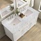 James Martin Vanities Lorelai 60" Double Vanity in Bright White with 3 cm Carrara White Marble Top, , large
