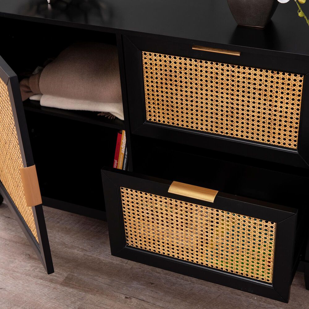 Southern Enterprises Chekshire Anywhere Storage Cabinets in Black and Natural, , large