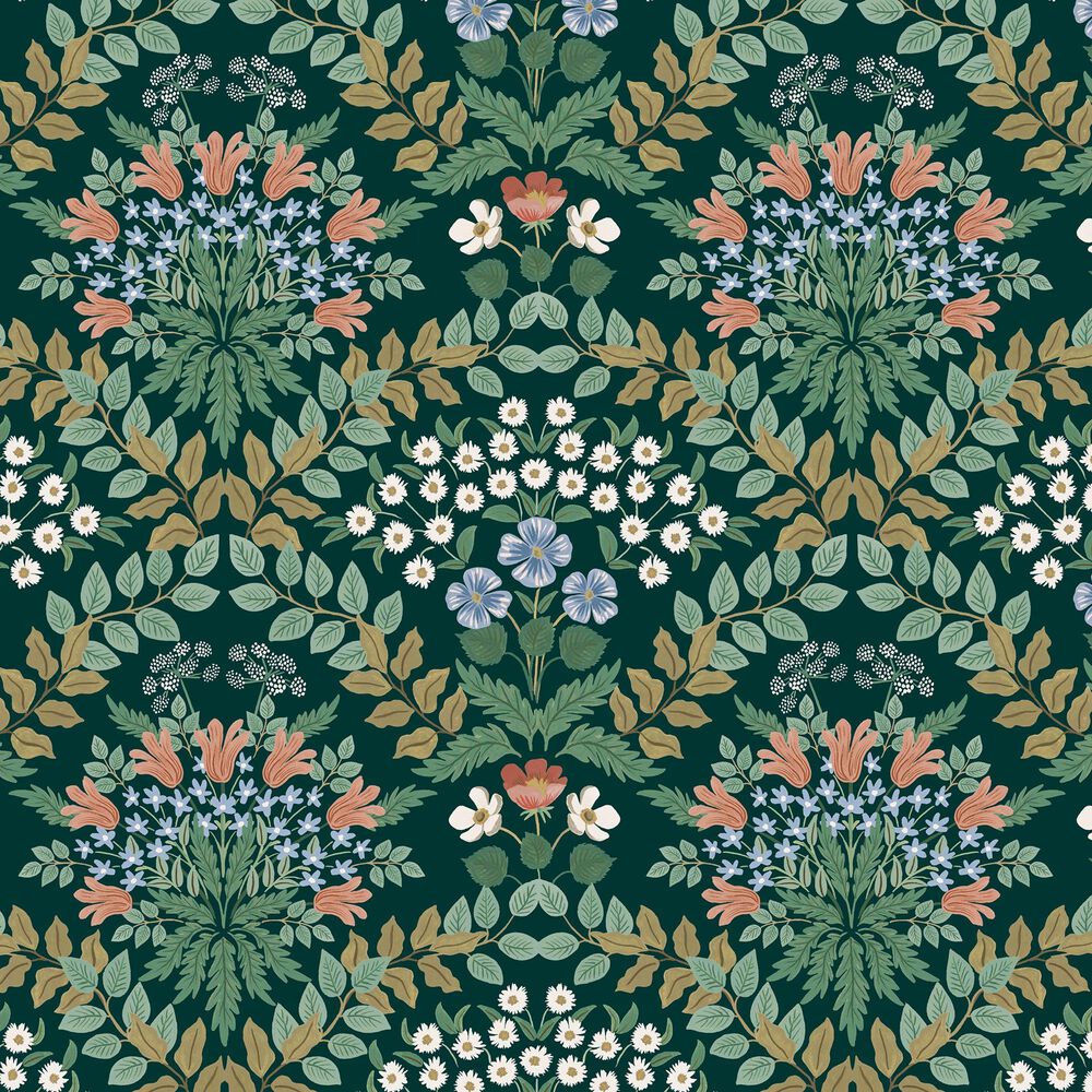Rifle Paper Co Crafted by Cloth and Company Elly Twin Headboard in Bramble Emerald, , large