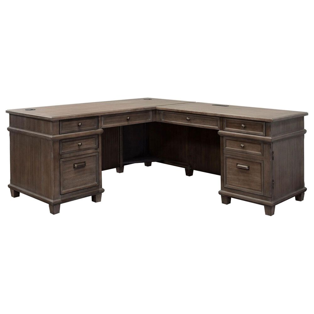 Wycliff Bay Carson L-Shaped Right Return Desk in Weathered Dove, , large