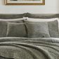 Levtex Velvet Stitch 20" Square Throw Pillow in Green, , large