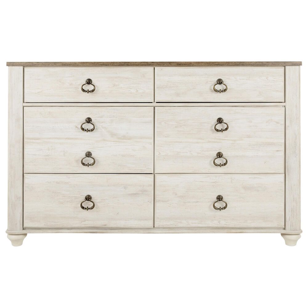 Ashley Willowton 5-Piece Queen Panel Bedroom Set in Whitewash, , large