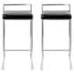 Lumisource Fuji Stackable Barstool with Black Faux Leather in Brushed Stainless Steel (Set of 2), , large