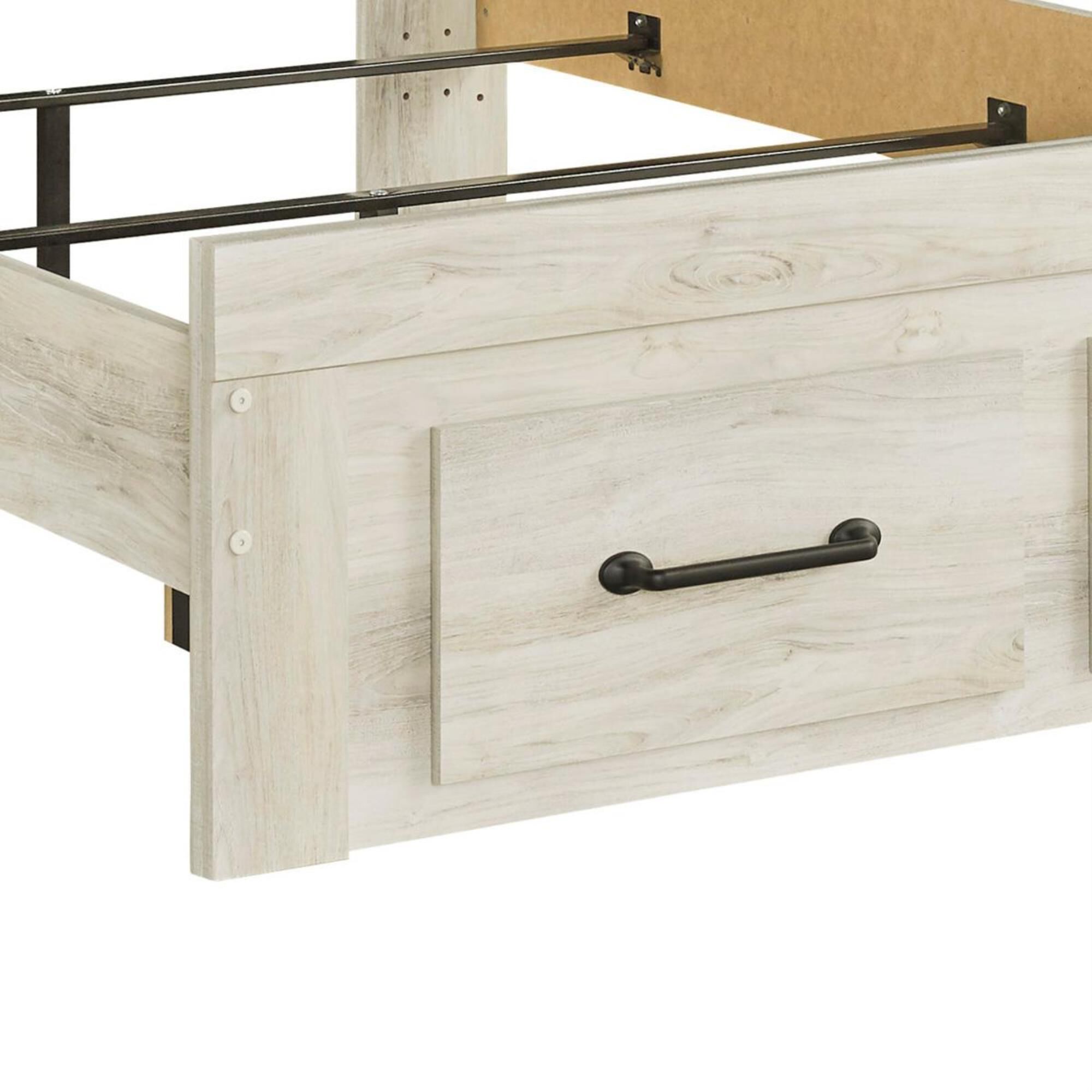 Signature Design by Ashley Cambeck King Storage Bed in Whitewash