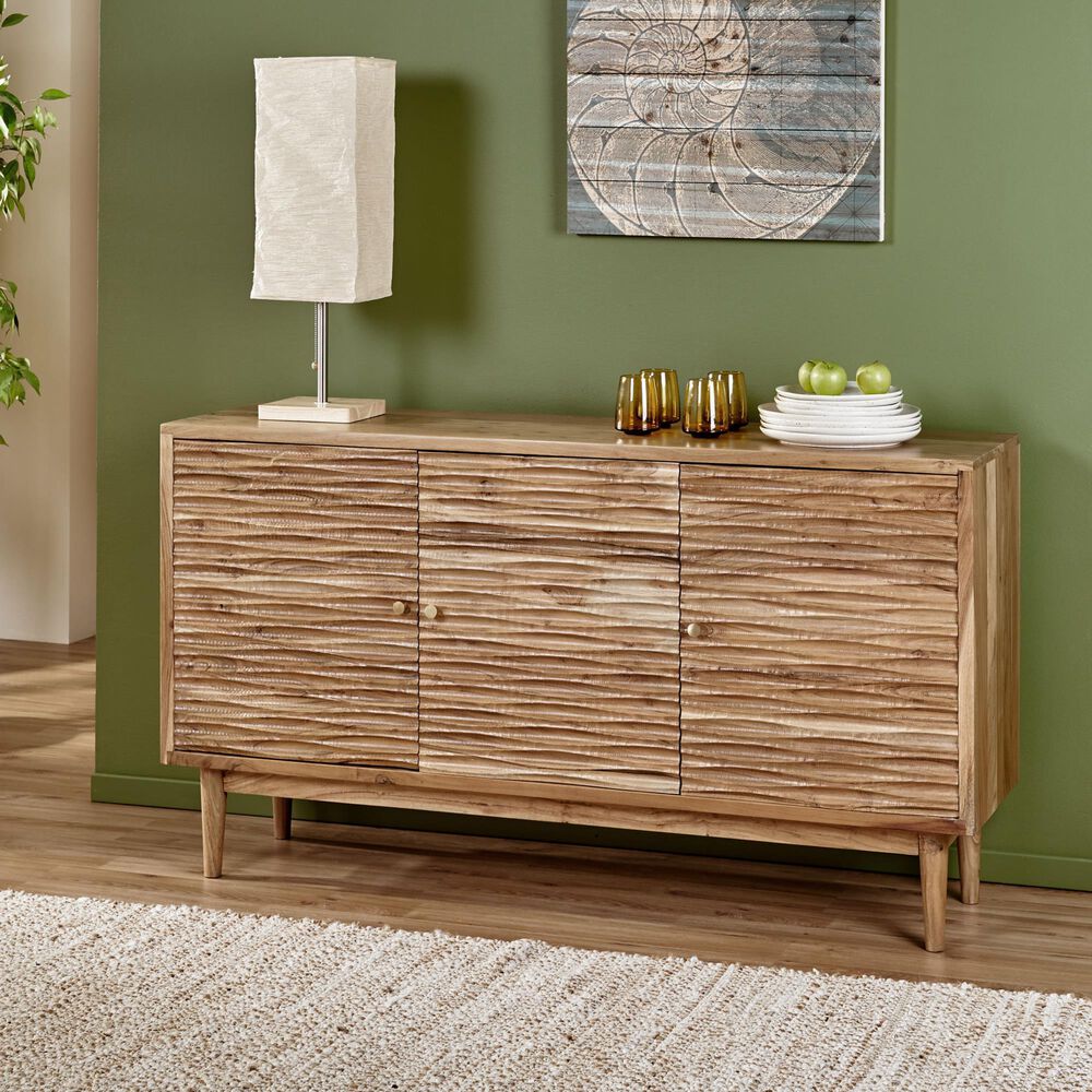 Hearth and Haven 3-Door Sideboard in Natural, , large