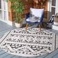 Safavieh Cabana CBN658A 6"7" Round Ivory and Grey Indoor/Outdoor Area Performance Rug, , large