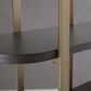 Ashley Brentmour 7-Shelf Bookcase in Dark Brown and Gold, , large