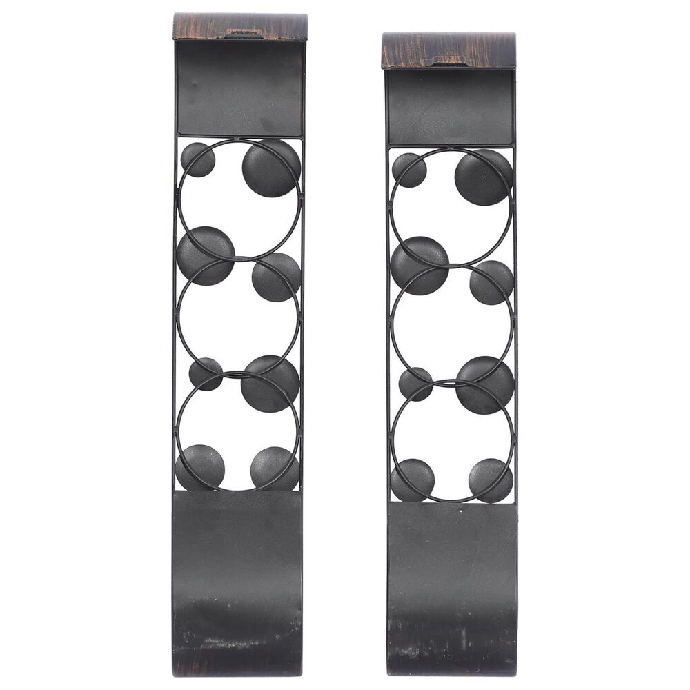 Maple and Jade 24&quot; Indoor/Outdoor Wall Mount Candle Holder in Brown, Red, Silver, Blue and Yellow &#40;Set of 2&#41;, , large