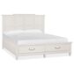 Nicolette Home Willowbrook King Storage Bed with Two Nightstands in Egg Shell White, , large