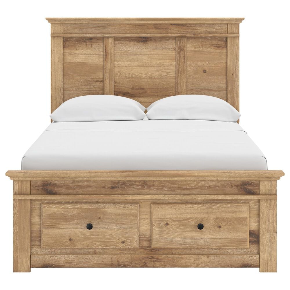 Ashley Makidern 4-Piece Full Storage Bedroom Set with Two Drawers in Natural Brown, , large