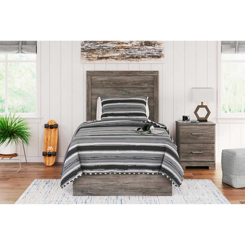 Ashley Ralinksi 3-Piece Twin Panel Bed Set in Gray, , large
