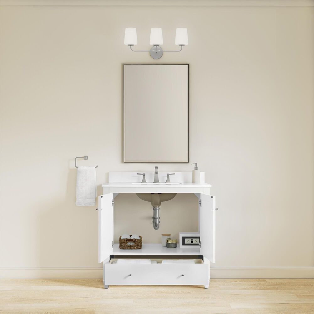 37B Claudine 36" Single Bathroom Vanity in Bright White with Glossy White Composite Stone Top and Backsplash, , large