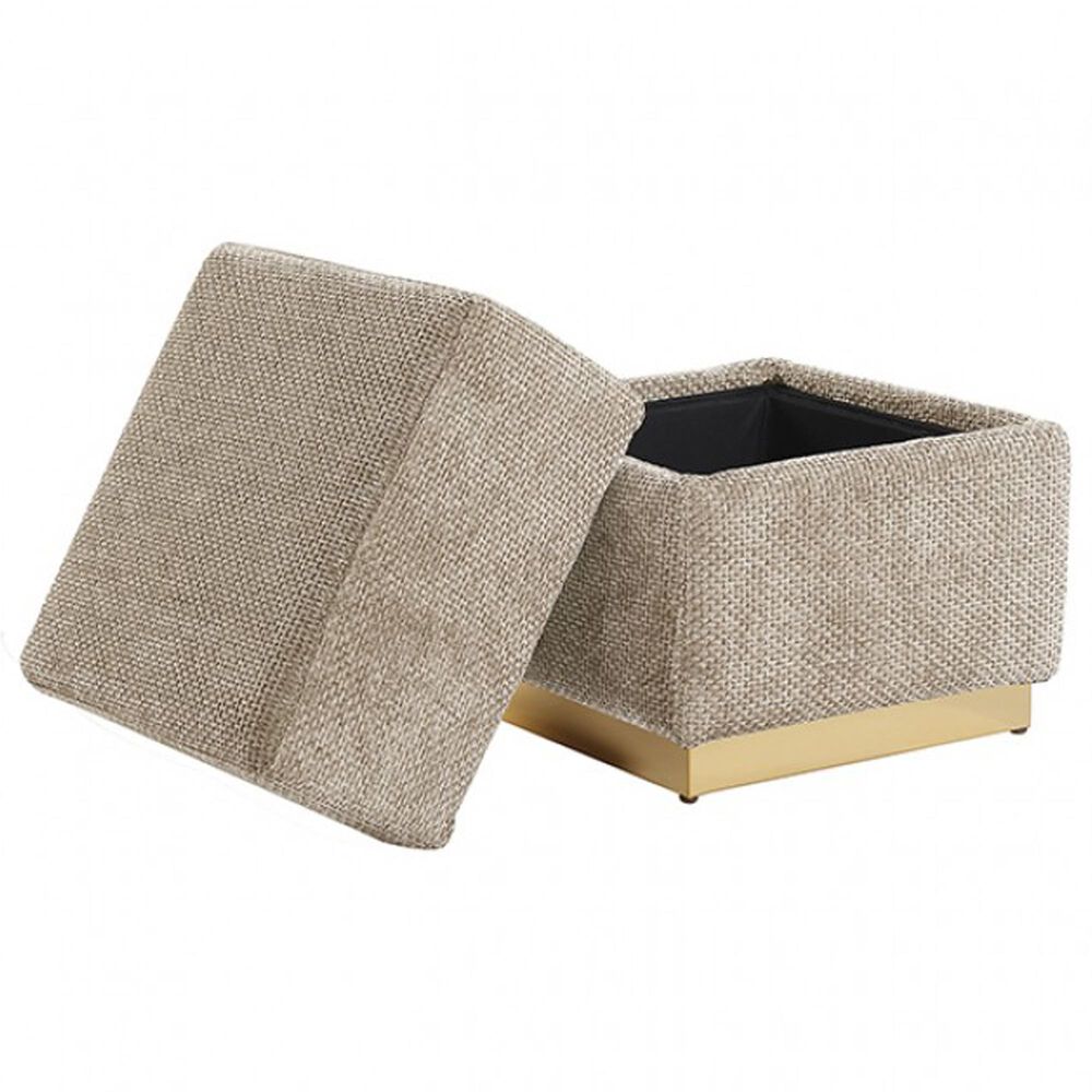 Furniture of America Krysten Storage Ottoman in Silver Gray, , large