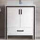 Lexora Home Ziva 30" Single Bathroom Vanity in White with 2 cm White Quartz Top and Rectangular Sink, , large