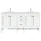 James Martin Vanities Addison 72" Double Bathroom Vanity in Glossy White with 3 cm Lime Delight Quartz Top and Rectangular Sinks, , large