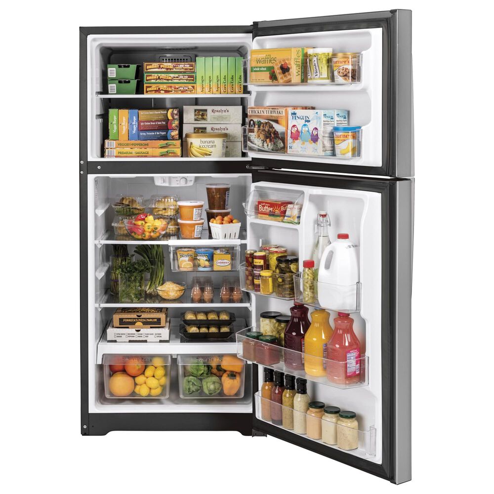 GE Appliances 19.2 Cu. Ft. GTS19KYNRFS Top Freezer Refrigerator in Stainless Steel, , large