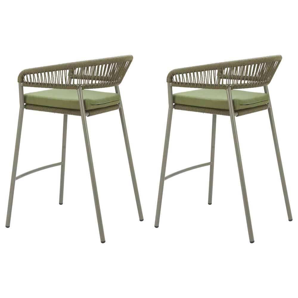 Zuo Modern Skye Patio Barstool in Green (Set of 2), , large