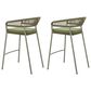 Zuo Modern Skye Patio Barstool in Green (Set of 2), , large