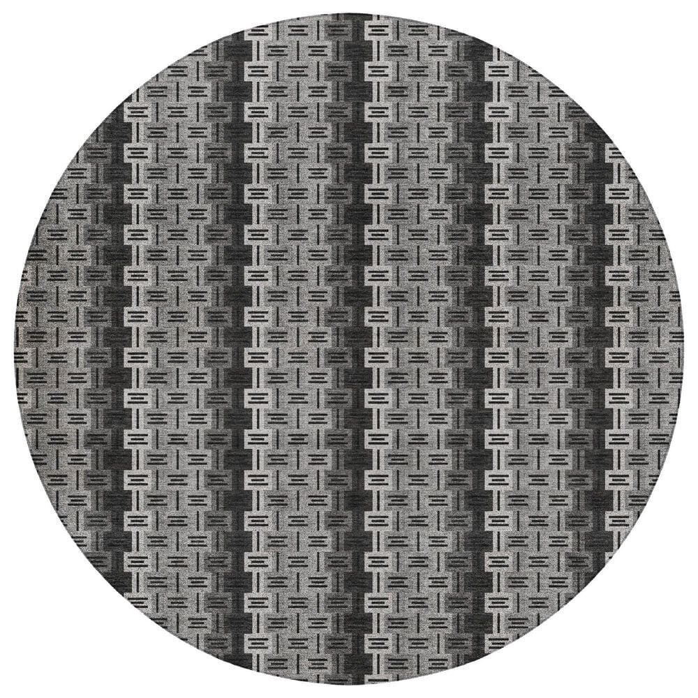 Dalyn Rug Company Kenner KN3 Black 8" Round Area Rug, , large