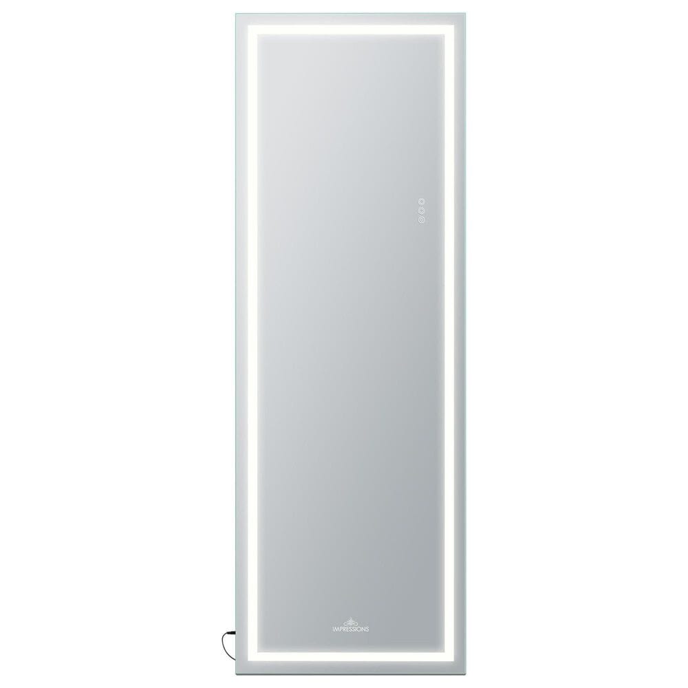 Impressions Vanity Stage Lite Rectanglar Full Length Vanity Mirror in Silver, , large