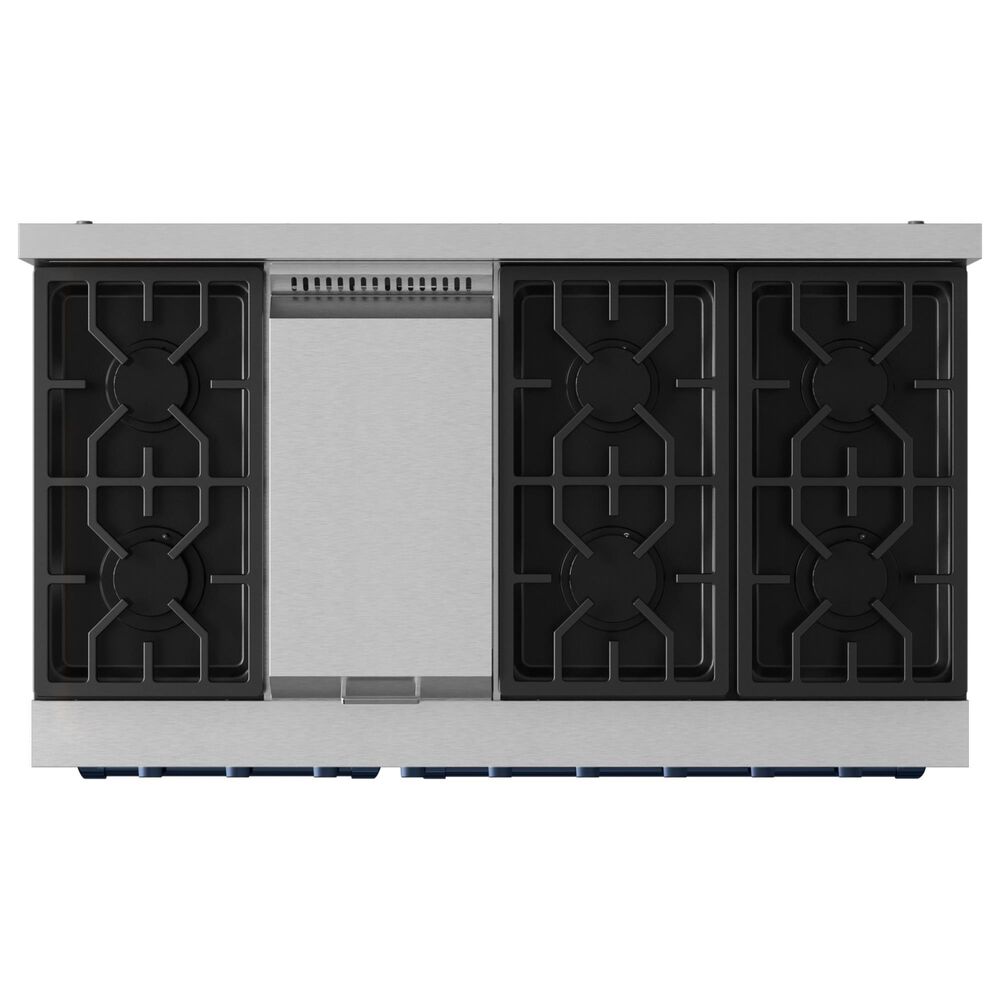 THOR KITCHEN Gordon Ramsay 6.8 Cu. Ft. 48&quot; Professional Natural Gas Range with Navy Blue Handle Kit in Stainless Steel, , large
