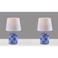 Adesso Polly Table Lamp in White and Blue (Set of 2), , large