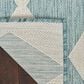 Nourison Positano Geometric Aqua 8" x 10" Indoor/Outdoor Area Rug, , large