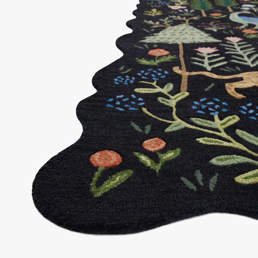 Rifle Paper Co Crafted by Cloth and Company Silhouette 2&#39;3&quot; x 3&#39;9&quot; Black Area Rug, , large