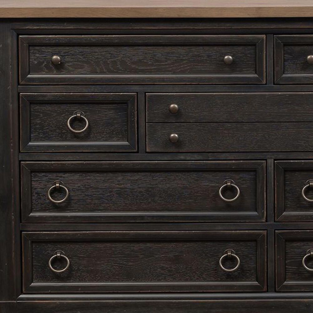 Belle Furnishings 9-Drawer Dresser in Black and Dusty Taupe, , large