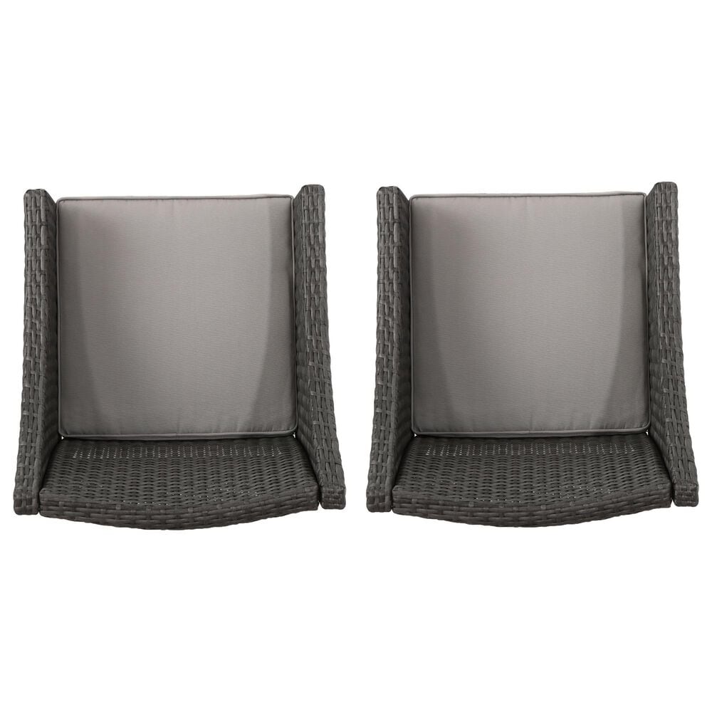 Hearth and Haven Antibes Outdoor Rattan Dining Chair in Grey and Silver &#40;Set of 2&#41;, , large